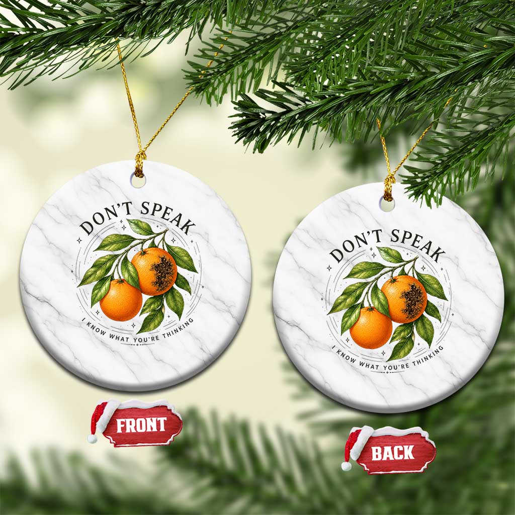 Subtle FDT Ceramic Ornament Dont Speak Orange Graphic Retro Vintage TS10 1pc White Marble Print Your Wear