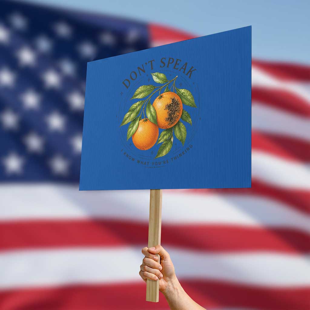 Subtle FDT Protest Sign Dont Speak Orange Graphic Retro Vintage TS10 Horizontal 18