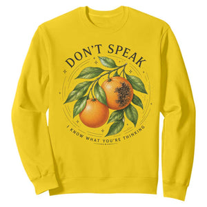 Subtle FDT Sweatshirt Dont Speak Orange Graphic Retro Vintage TS10 Daisy Print Your Wear