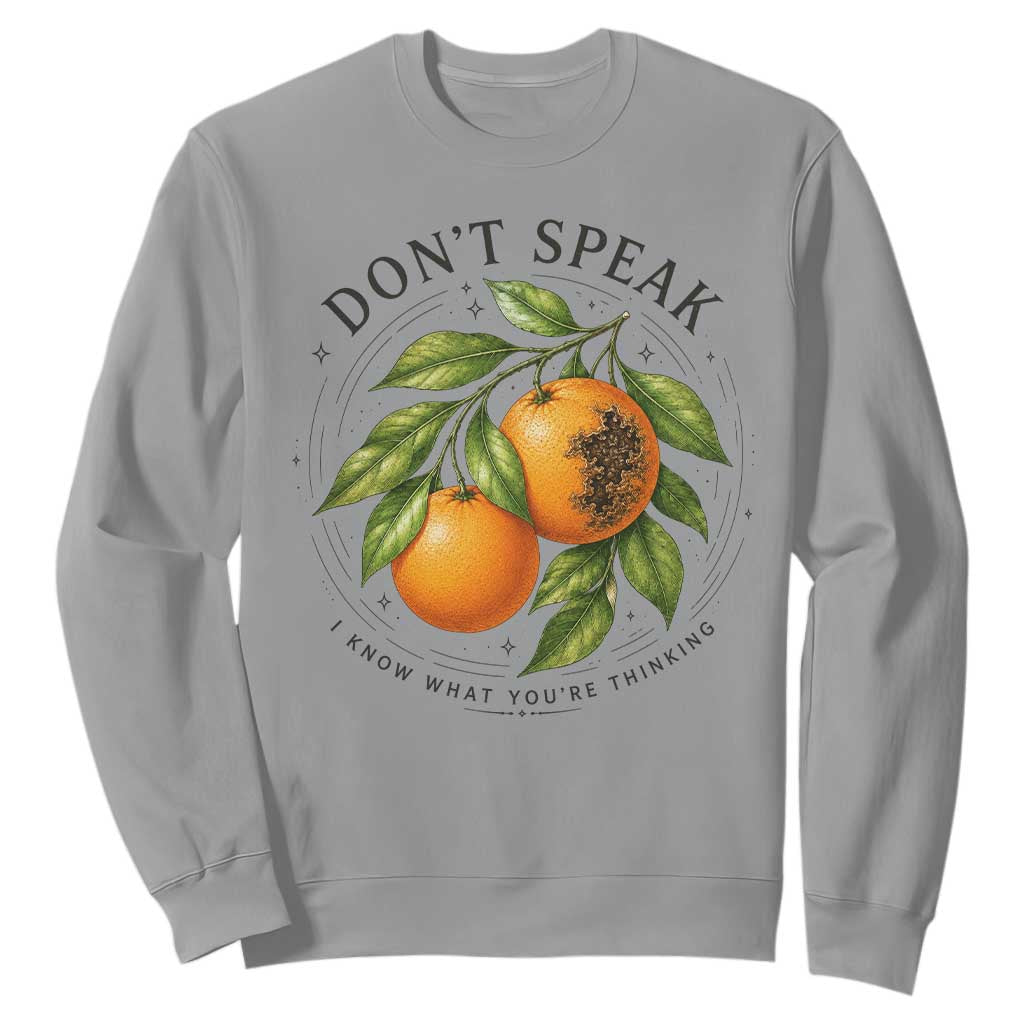 Subtle FDT Sweatshirt Dont Speak Orange Graphic Retro Vintage TS10 Sport Gray Print Your Wear