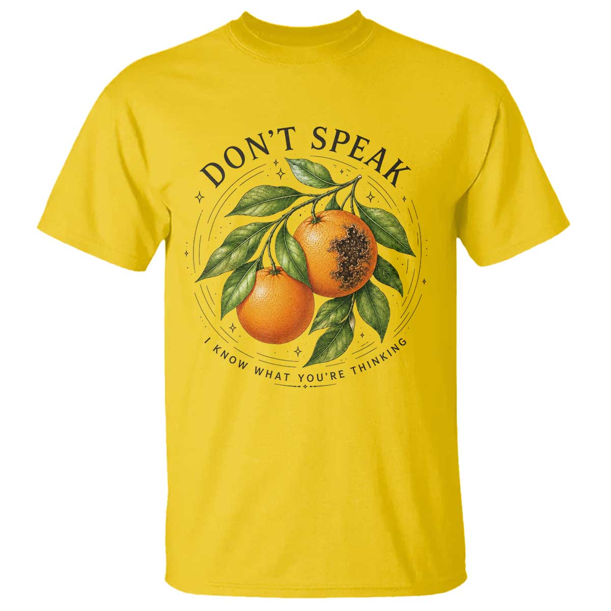 Subtle FDT T Shirt Dont Speak Orange Graphic Retro Vintage TS10 Daisy Print Your Wear
