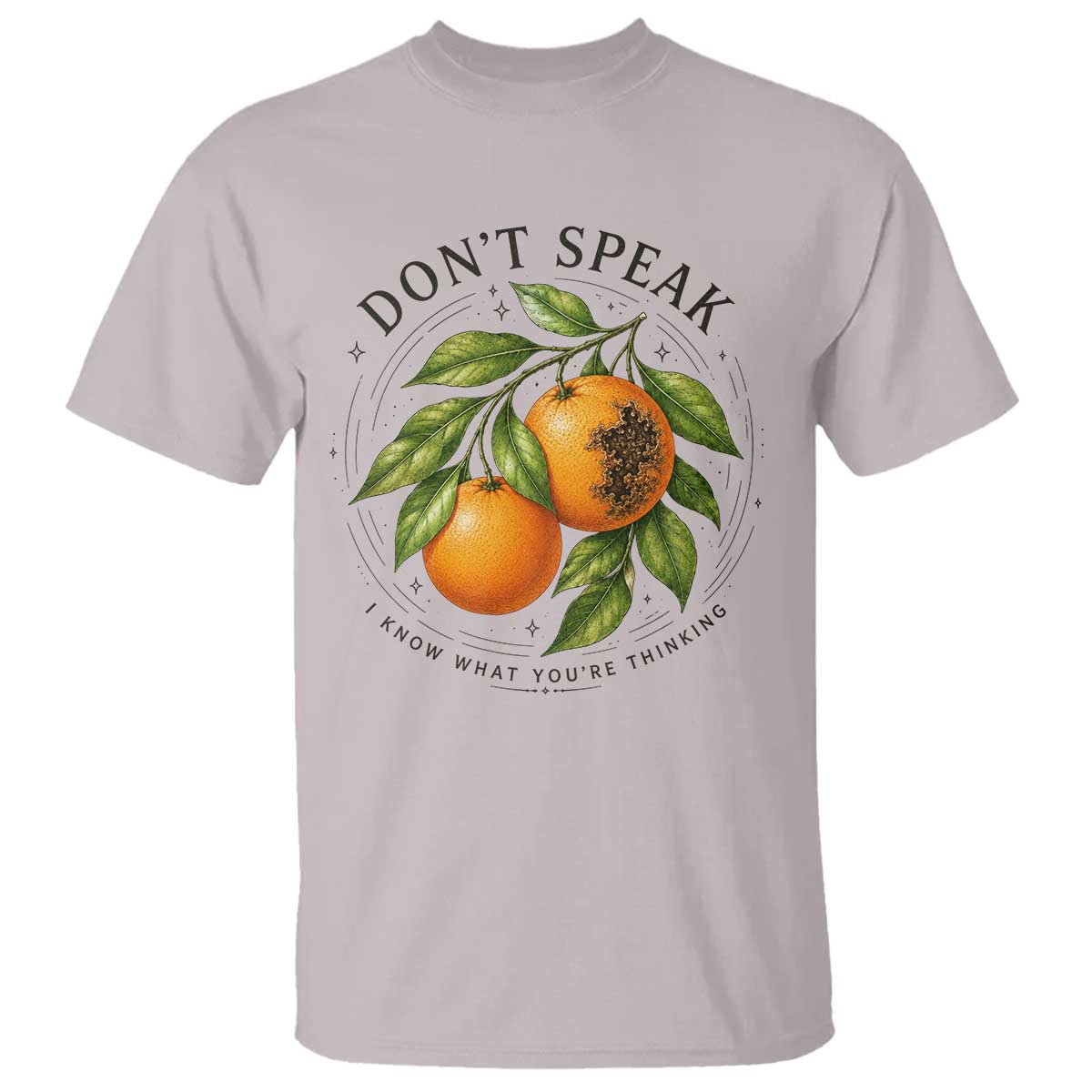 Subtle FDT T Shirt Dont Speak Orange Graphic Retro Vintage TS10 Ice Gray Print Your Wear