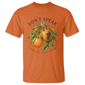Subtle FDT T Shirt Dont Speak Orange Graphic Retro Vintage TS10 Orange Print Your Wear