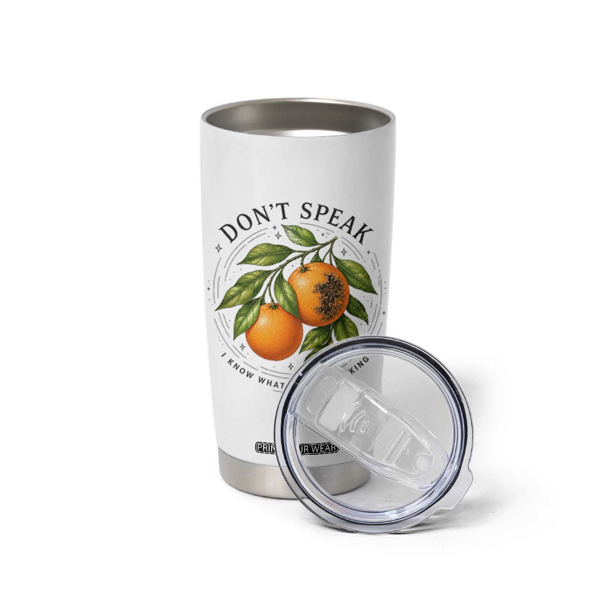 Subtle FDT Tumbler Cup Dont Speak Orange Graphic Retro Vintage TS10 Print Your Wear