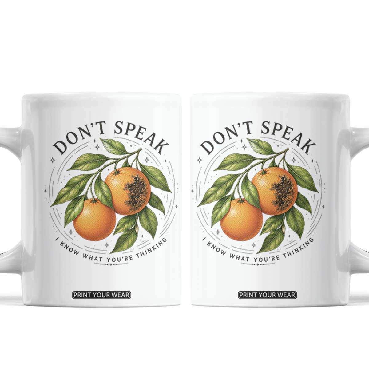 Subtle FDT Coffee Mug Dont Speak Orange Graphic Retro Vintage TS10 White Print Your Wear