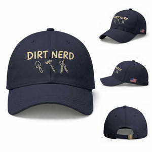 Dirt Nerd Baseball Cap Funny Gardening Lover Gardener TS10 Baseball Cap Universal Fit Navy Print Your Wear
