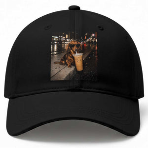 Dachshund Iced Coffee Baseball Cap Grunge Meme Graphic Funny Weiner Dog Lovers Dad TS10 Print Your Wear