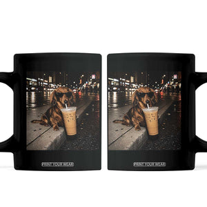 Dachshund Iced Coffee Coffee Mug Grunge Meme Graphic Funny Weiner Dog Lovers Dad TS10 Black Print Your Wear