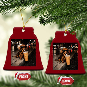 Dachshund Iced Coffee Ceramic Ornament Grunge Meme Graphic Funny Weiner Dog Lovers Dad TS10 Print Your Wear