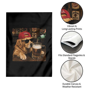 Funny Golden Retriever Drinking Beer Garden Flag Silly Dog Meme Graphic Sarcastic Gift TS10 Print Your Wear