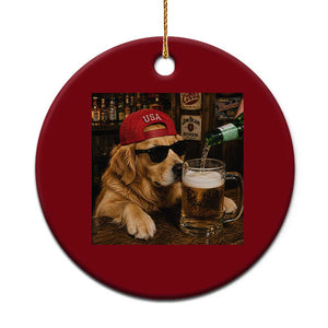 Funny Golden Retriever Drinking Beer Ceramic Ornament Silly Dog Meme Graphic Sarcastic Gift TS10 1pc Red Print Your Wear