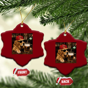 Funny Golden Retriever Drinking Beer Ceramic Ornament Silly Dog Meme Graphic Sarcastic Gift TS10 Print Your Wear