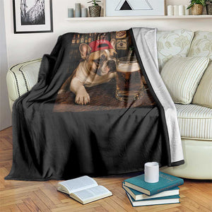 French Bulldog Drinking Beer Throw Blanket Silly Dog Meme Graphic Sarcastic Gift TS10 Print Your Wear