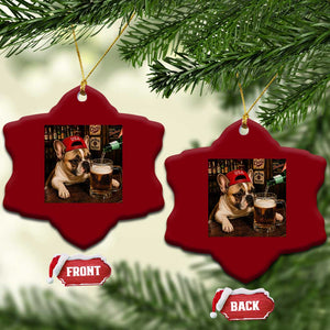 French Bulldog Drinking Beer Ceramic Ornament Silly Dog Meme Graphic Sarcastic Gift TS10 Print Your Wear