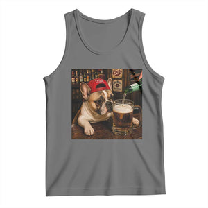 French Bulldog Drinking Beer Tank Top Silly Dog Meme Graphic Sarcastic Gift TS10 Black Heather Print Your Wear
