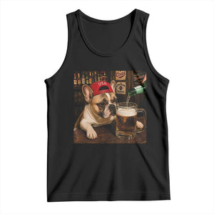 French Bulldog Drinking Beer Tank Top Silly Dog Meme Graphic Sarcastic Gift TS10 Black Print Your Wear