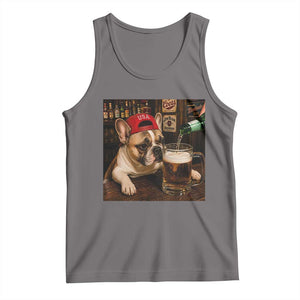 French Bulldog Drinking Beer Tank Top Silly Dog Meme Graphic Sarcastic Gift TS10 Deep Heather Print Your Wear