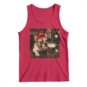 French Bulldog Drinking Beer Tank Top Silly Dog Meme Graphic Sarcastic Gift TS10 Red Print Your Wear