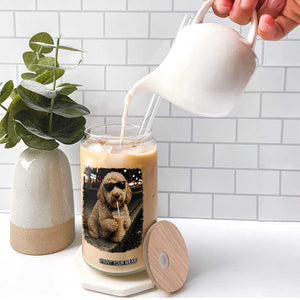 Goldendoodle Drinking Iced Coffee Glass Can Grunge Graphic Funny Dog Lover TS10 Print Your Wear