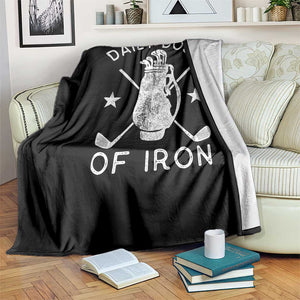 Funny Golfer Throw Blanket Daily Dose of Iron Golf TS10 Print Your Wear