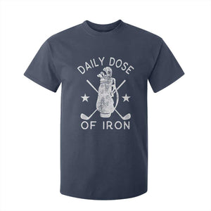 Funny Golfer T Shirt For Kid Daily Dose of Iron Golf TS10 Navy Print Your Wear