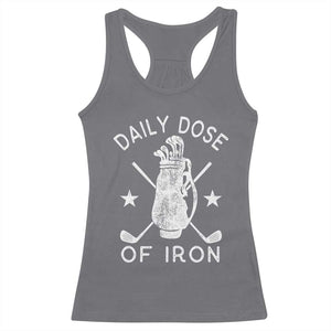 Funny Golfer Racerback Tank Top Daily Dose of Iron Golf TS10 Charcoal Print Your Wear