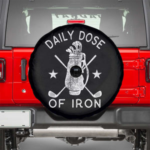 Funny Golfer Spare Tire Cover Daily Dose of Iron Golf TS10 Black Print Your Wear