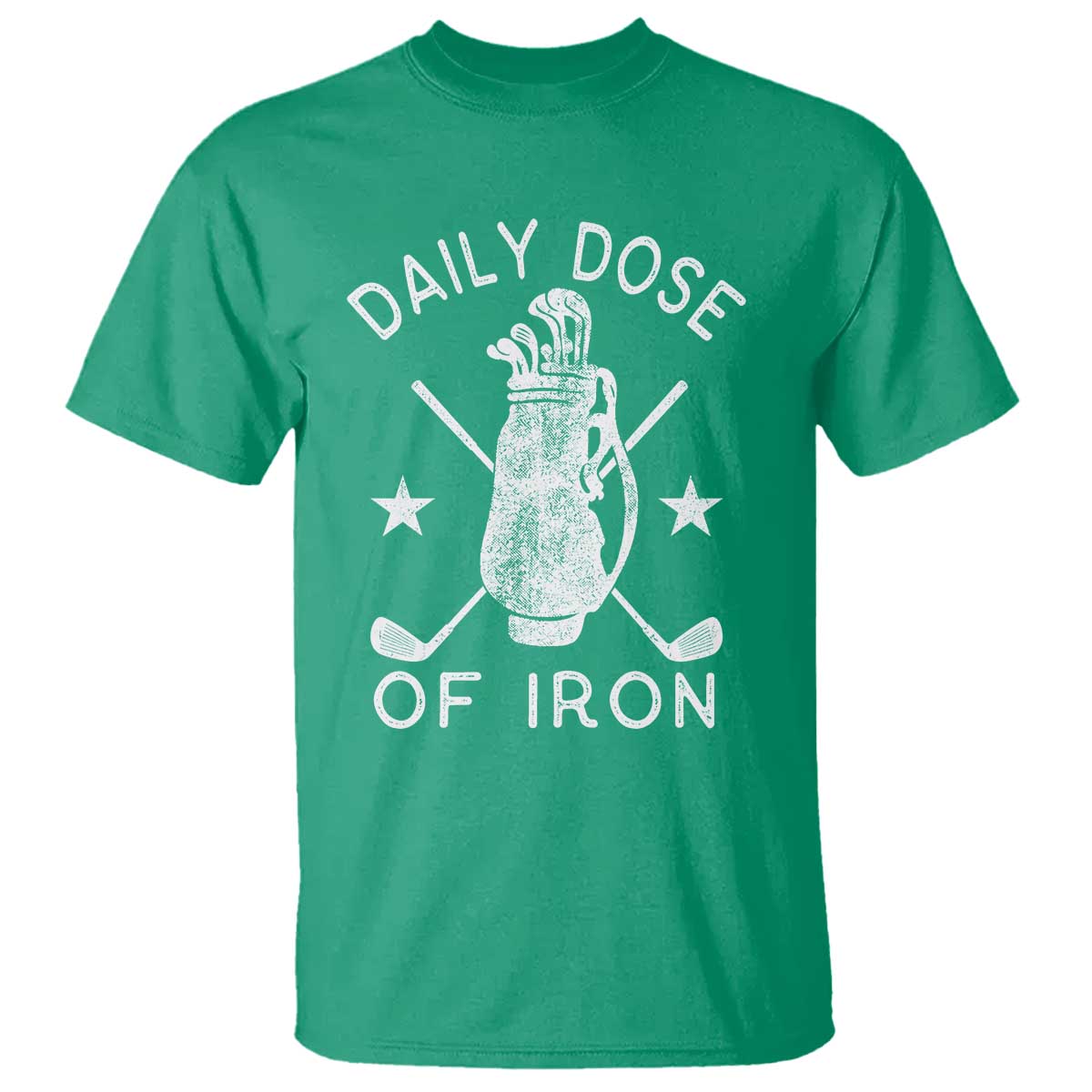 Funny Golfer T Shirt Daily Dose of Iron Golf TS10 Irish Green Print Your Wear