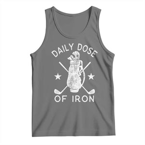 Funny Golfer Tank Top Daily Dose of Iron Golf TS10 Black Heather Print Your Wear