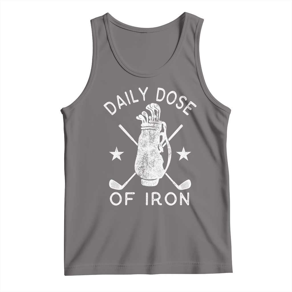 Funny Golfer Tank Top Daily Dose of Iron Golf TS10 Deep Heather Print Your Wear
