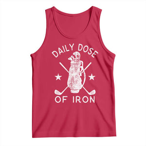 Funny Golfer Tank Top Daily Dose of Iron Golf TS10 Red Print Your Wear