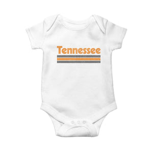 Vintage Tennessee Baby Onesie Retro Classic TN Orange Print Retro Three Stripe TS10 White Print Your Wear