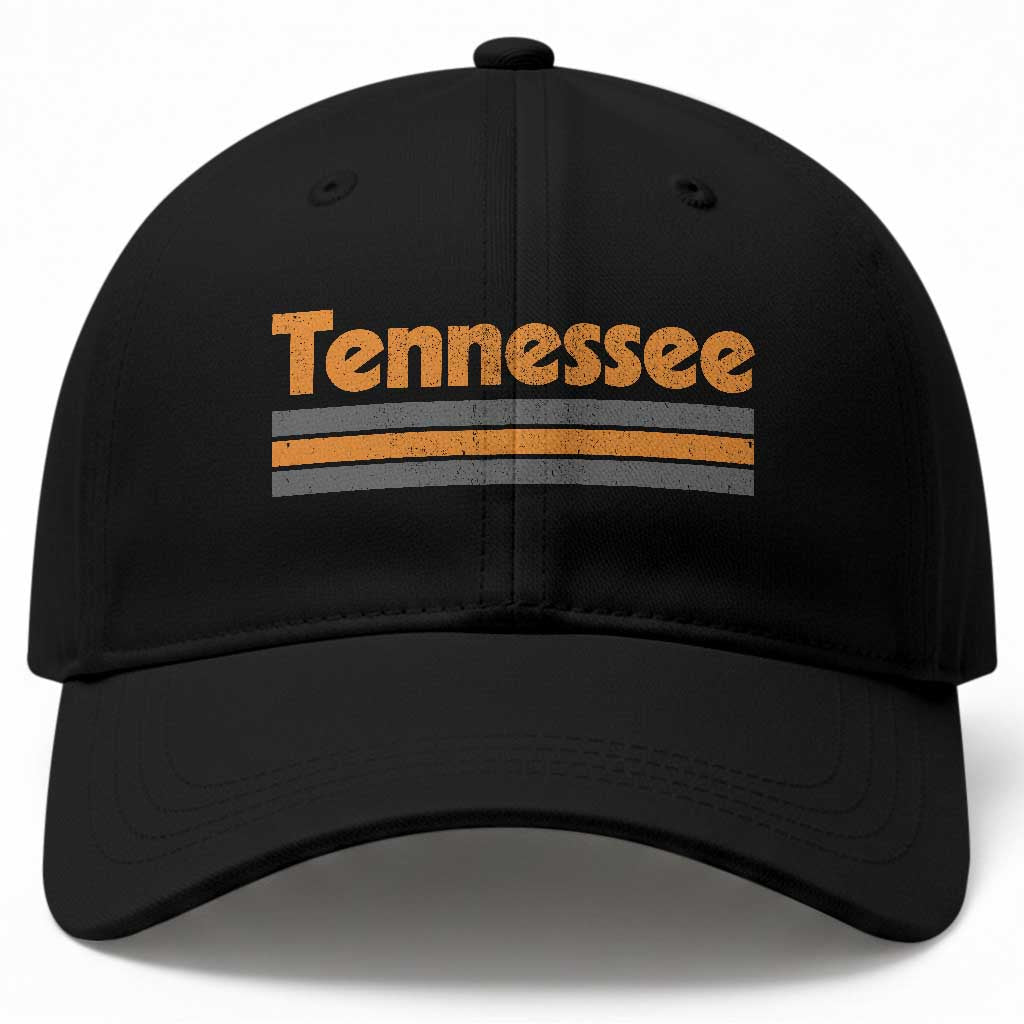 Vintage Tennessee Baseball Cap Retro Classic TN Orange Print Retro Three Stripe TS10 Print Your Wear