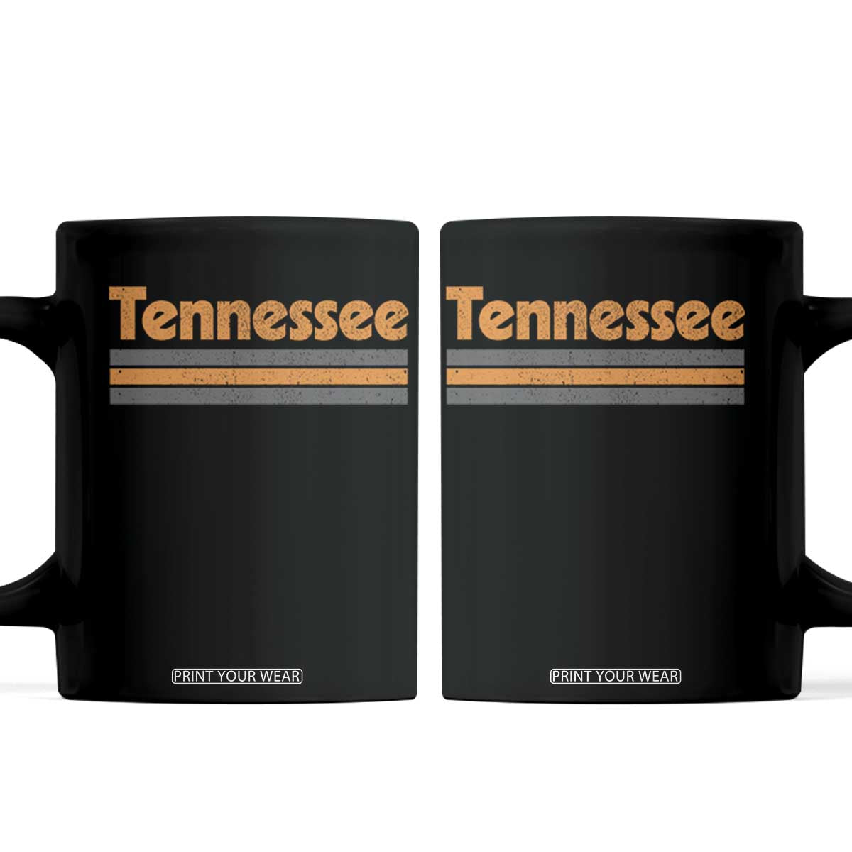 Vintage Tennessee Coffee Mug Retro Classic TN Orange Print Retro Three Stripe TS10 Black Print Your Wear