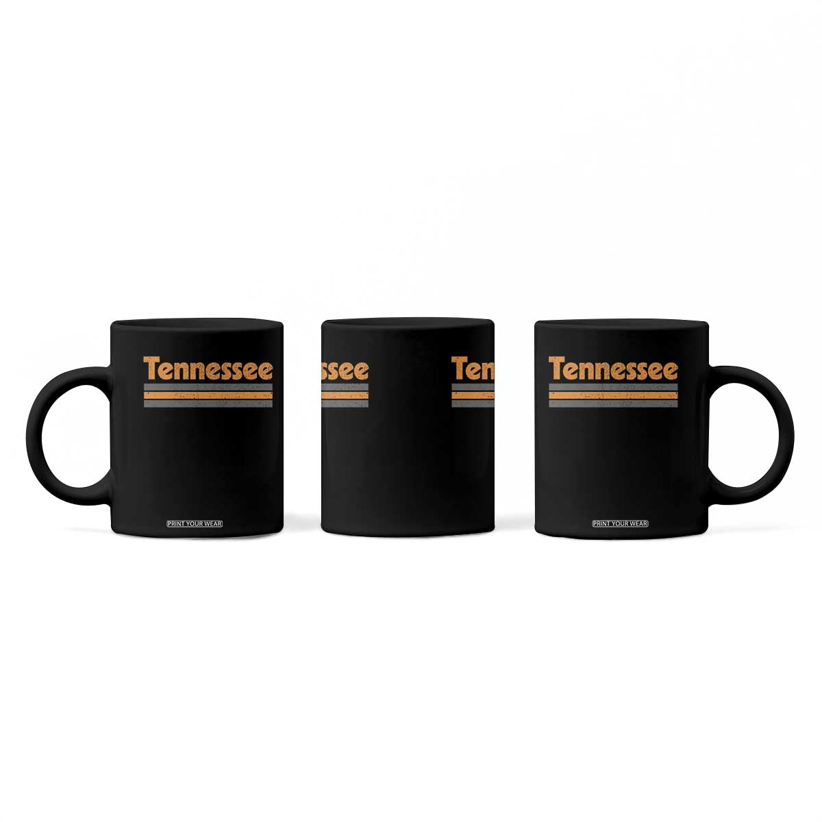 Vintage Tennessee Coffee Mug Retro Classic TN Orange Print Retro Three Stripe TS10 Print Your Wear