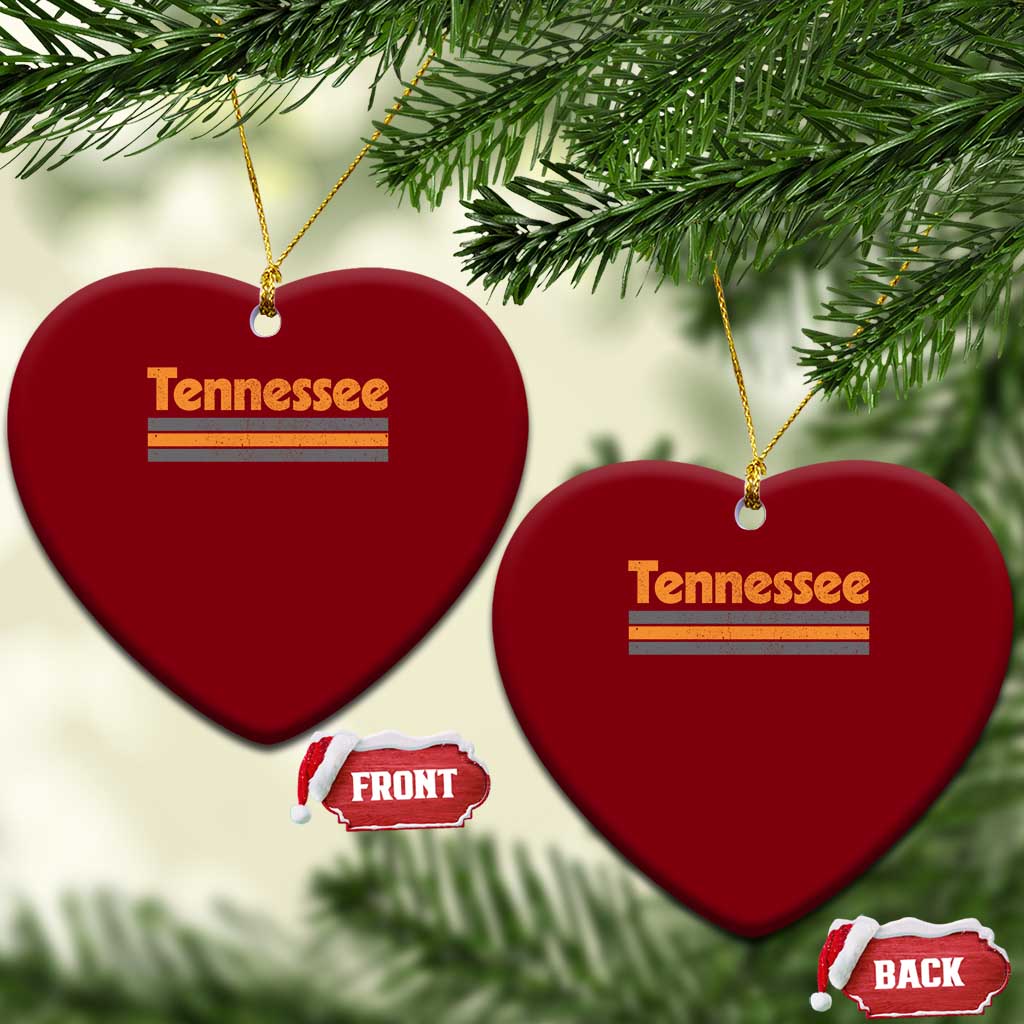 Vintage Tennessee Ceramic Ornament Retro Classic TN Orange Print Retro Three Stripe TS10 Print Your Wear