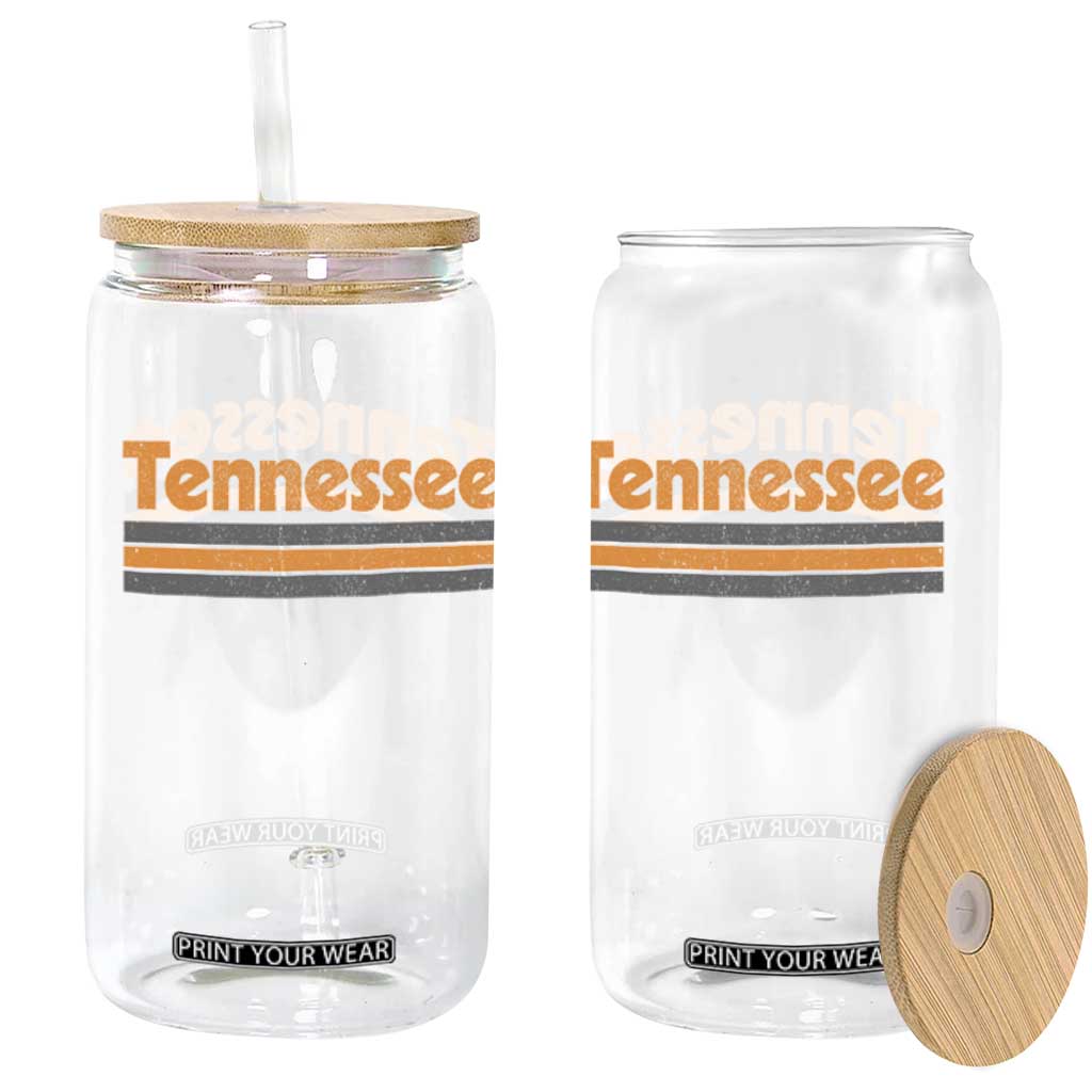Vintage Tennessee Glass Can Retro Classic TN Orange Print Retro Three Stripe TS10 Print Your Wear