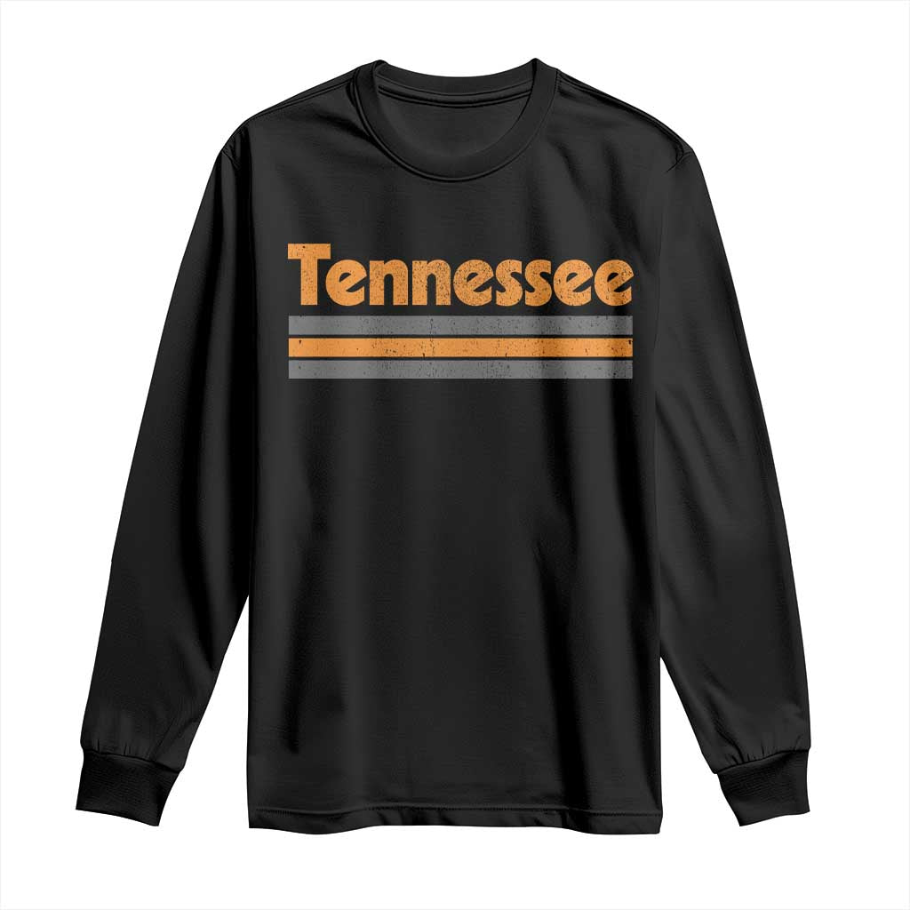 Vintage Tennessee Long Sleeve Shirt Retro Classic TN Orange Print Retro Three Stripe TS10 Black Print Your Wear