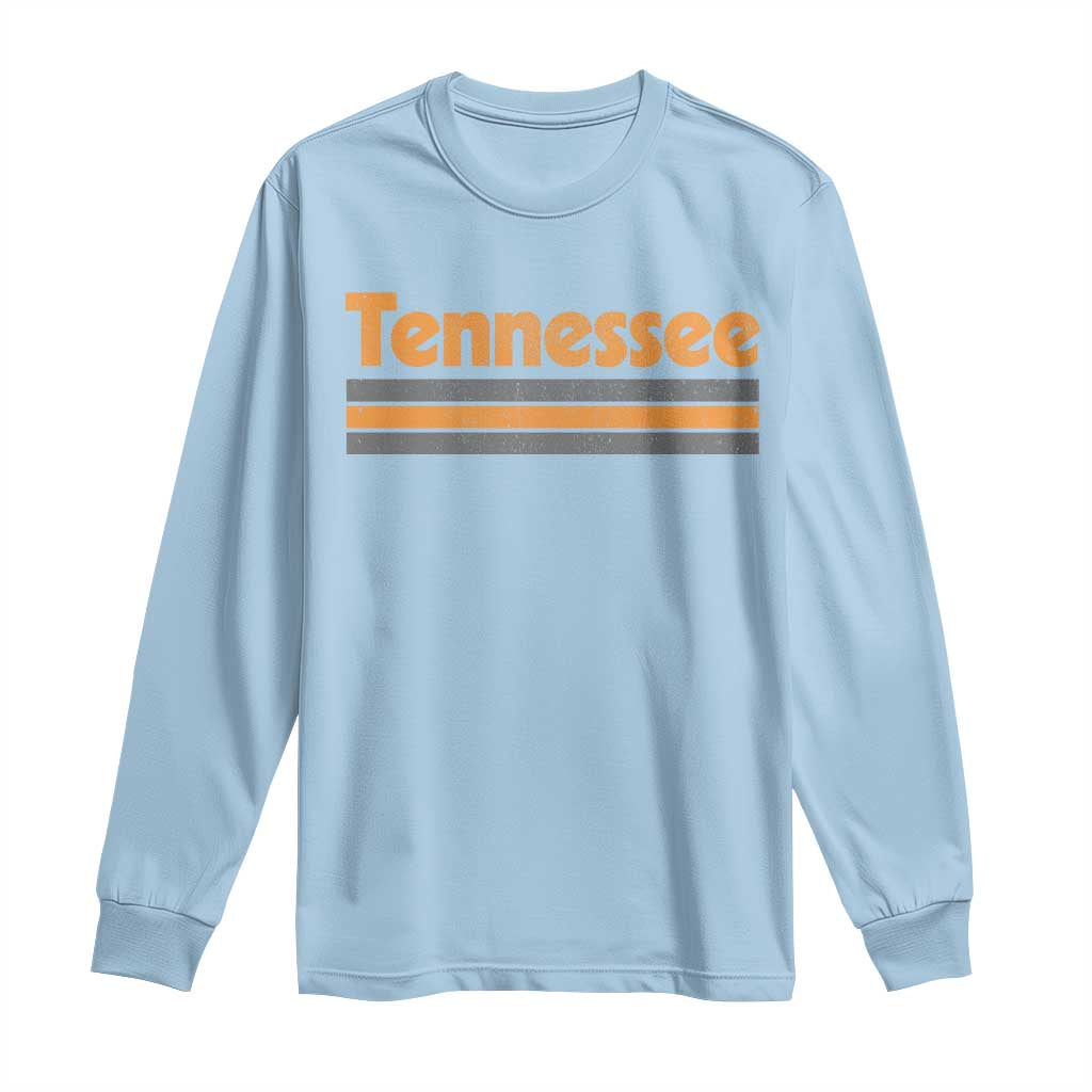 Vintage Tennessee Long Sleeve Shirt Retro Classic TN Orange Print Retro Three Stripe TS10 Light Blue Print Your Wear