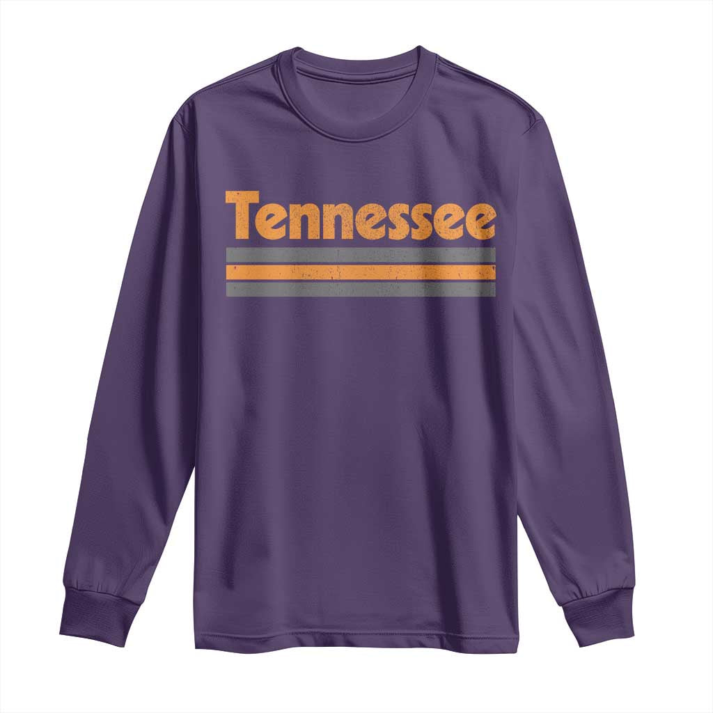 Vintage Tennessee Long Sleeve Shirt Retro Classic TN Orange Print Retro Three Stripe TS10 Purple Print Your Wear