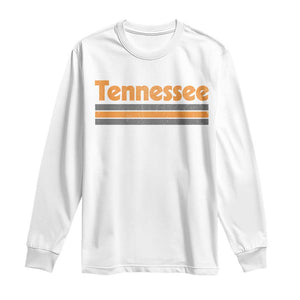 Vintage Tennessee Long Sleeve Shirt Retro Classic TN Orange Print Retro Three Stripe TS10 White Print Your Wear