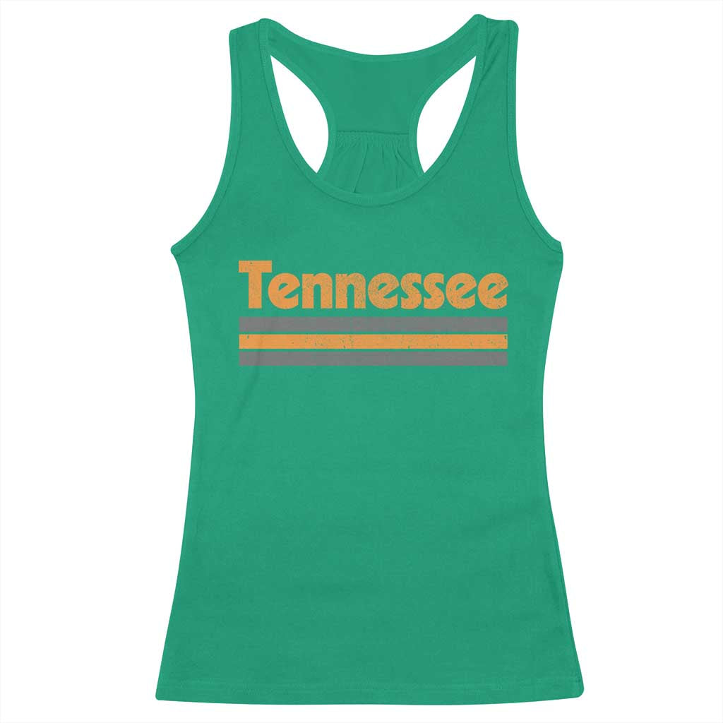 Vintage Tennessee Racerback Tank Top Retro Classic TN Orange Print Retro Three Stripe TS10 Irish Green Print Your Wear