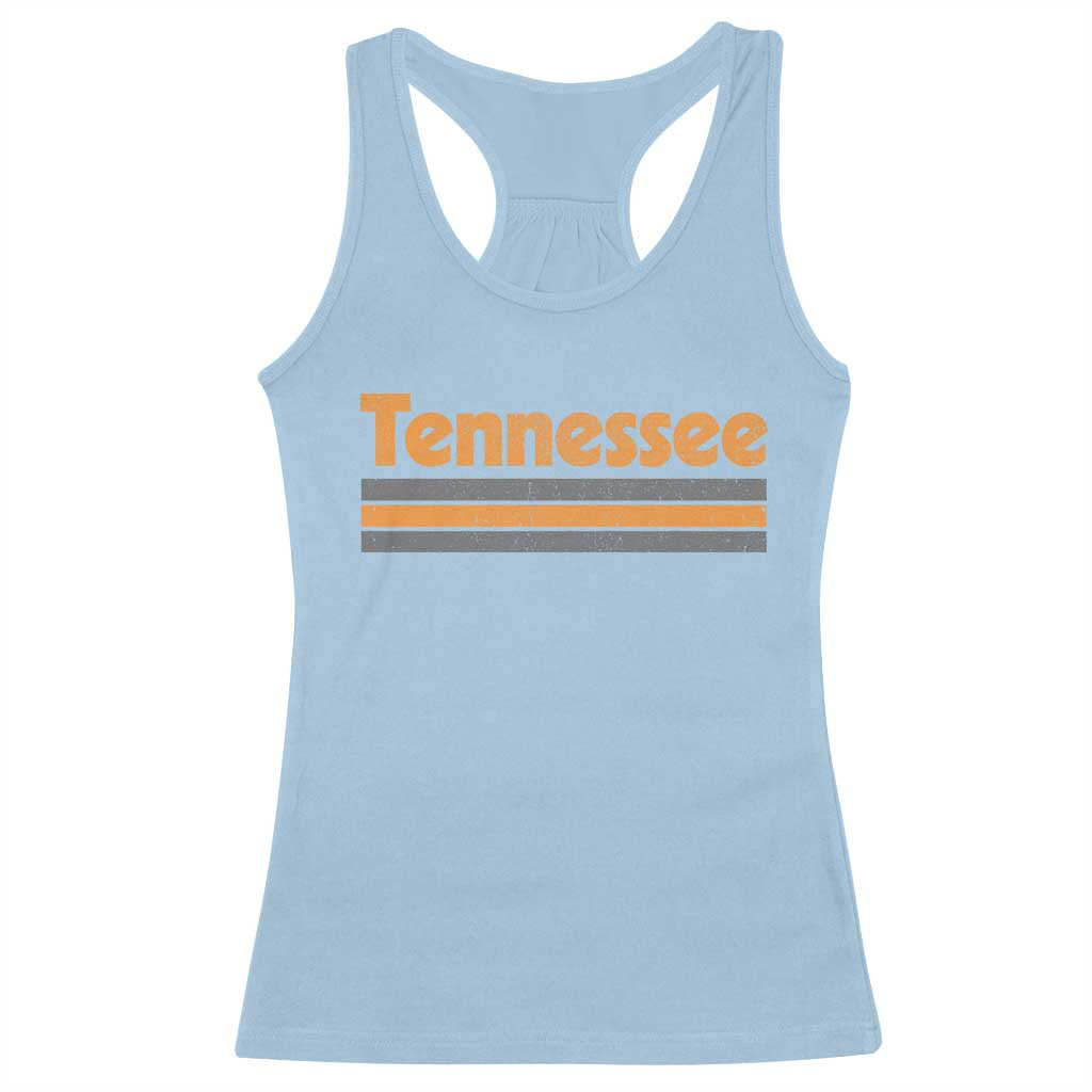 Vintage Tennessee Racerback Tank Top Retro Classic TN Orange Print Retro Three Stripe TS10 Light Blue Print Your Wear