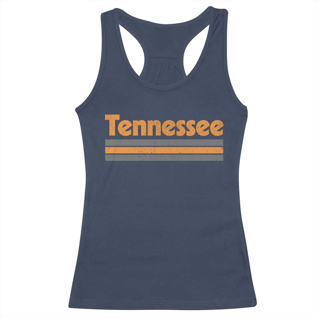 Vintage Tennessee Racerback Tank Top Retro Classic TN Orange Print Retro Three Stripe TS10 Navy Print Your Wear