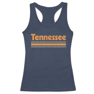 Vintage Tennessee Racerback Tank Top Retro Classic TN Orange Print Retro Three Stripe TS10 Navy Print Your Wear
