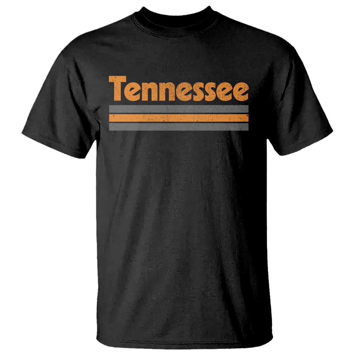 Vintage Tennessee T Shirt Retro Classic TN Orange Print Retro Three Stripe TS10 Black Print Your Wear