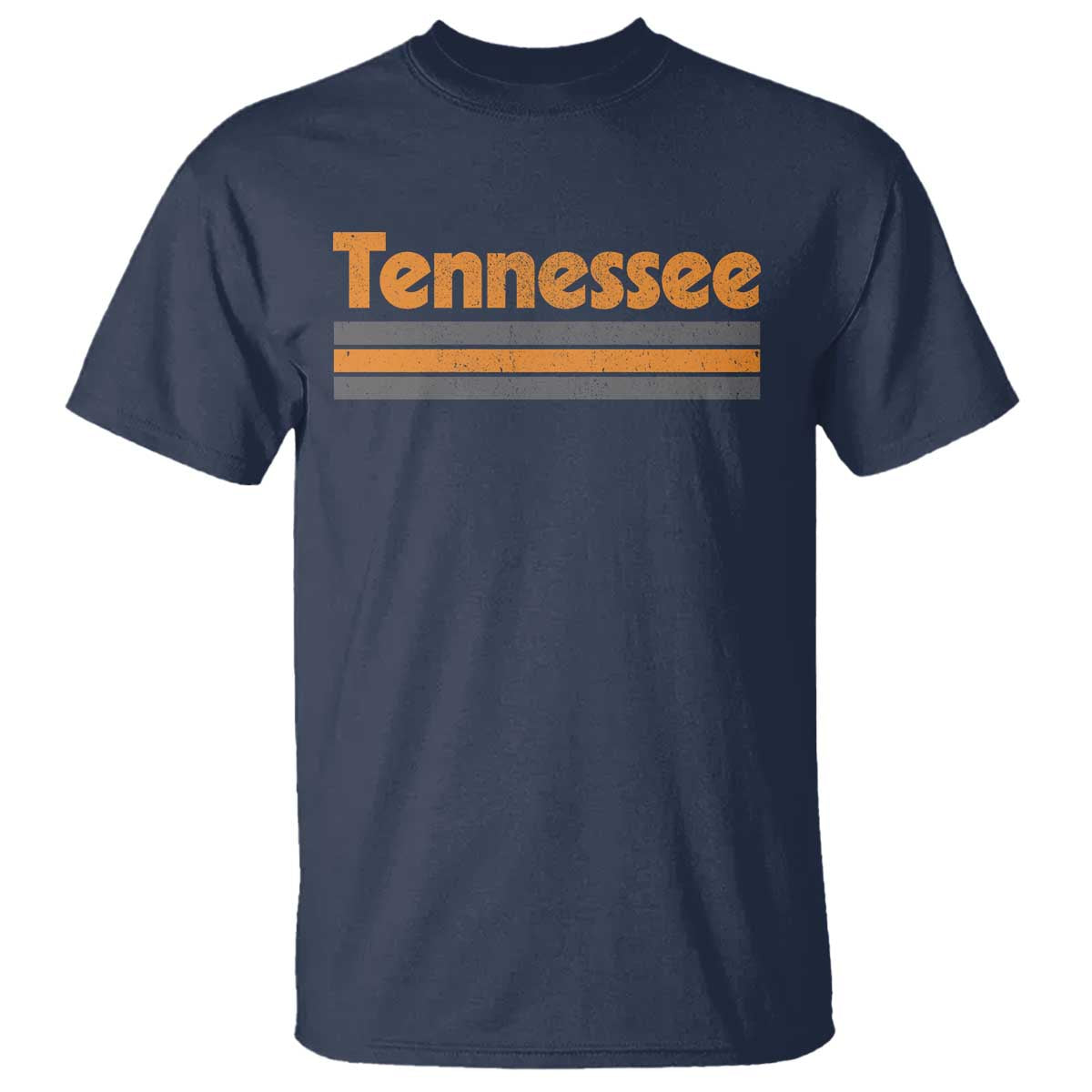 Vintage Tennessee T Shirt Retro Classic TN Orange Print Retro Three Stripe TS10 Navy Print Your Wear