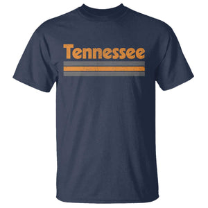 Vintage Tennessee T Shirt Retro Classic TN Orange Print Retro Three Stripe TS10 Navy Print Your Wear