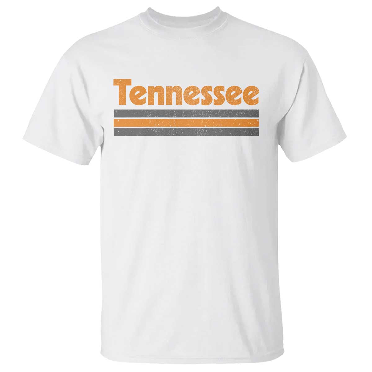 Vintage Tennessee T Shirt Retro Classic TN Orange Print Retro Three Stripe TS10 White Print Your Wear
