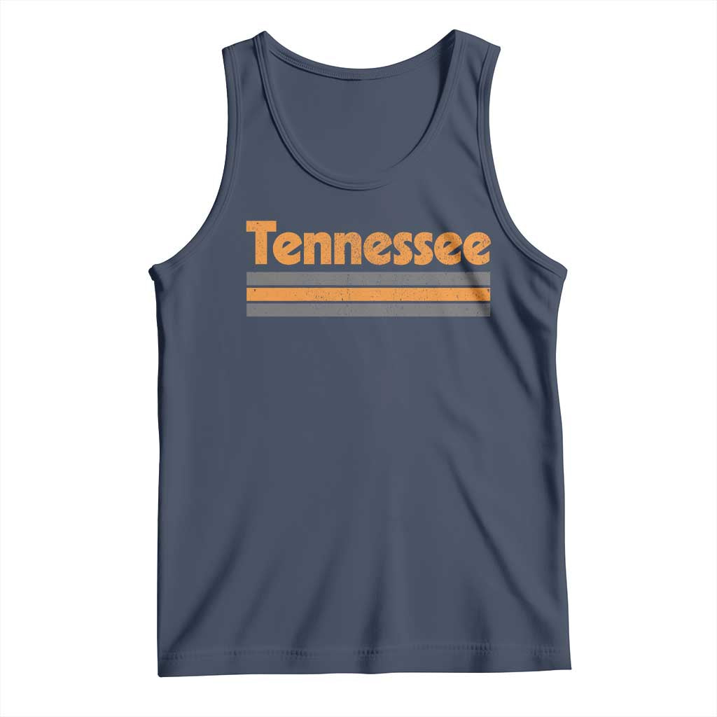 Vintage Tennessee Tank Top Retro Classic TN Orange Print Retro Three Stripe TS10 Navy Print Your Wear